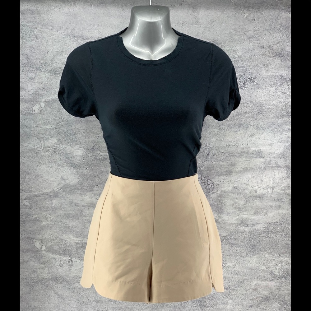 FREE PEOPLE INTIMATELY BLACK SHORT SLEEVE BODYSUIT